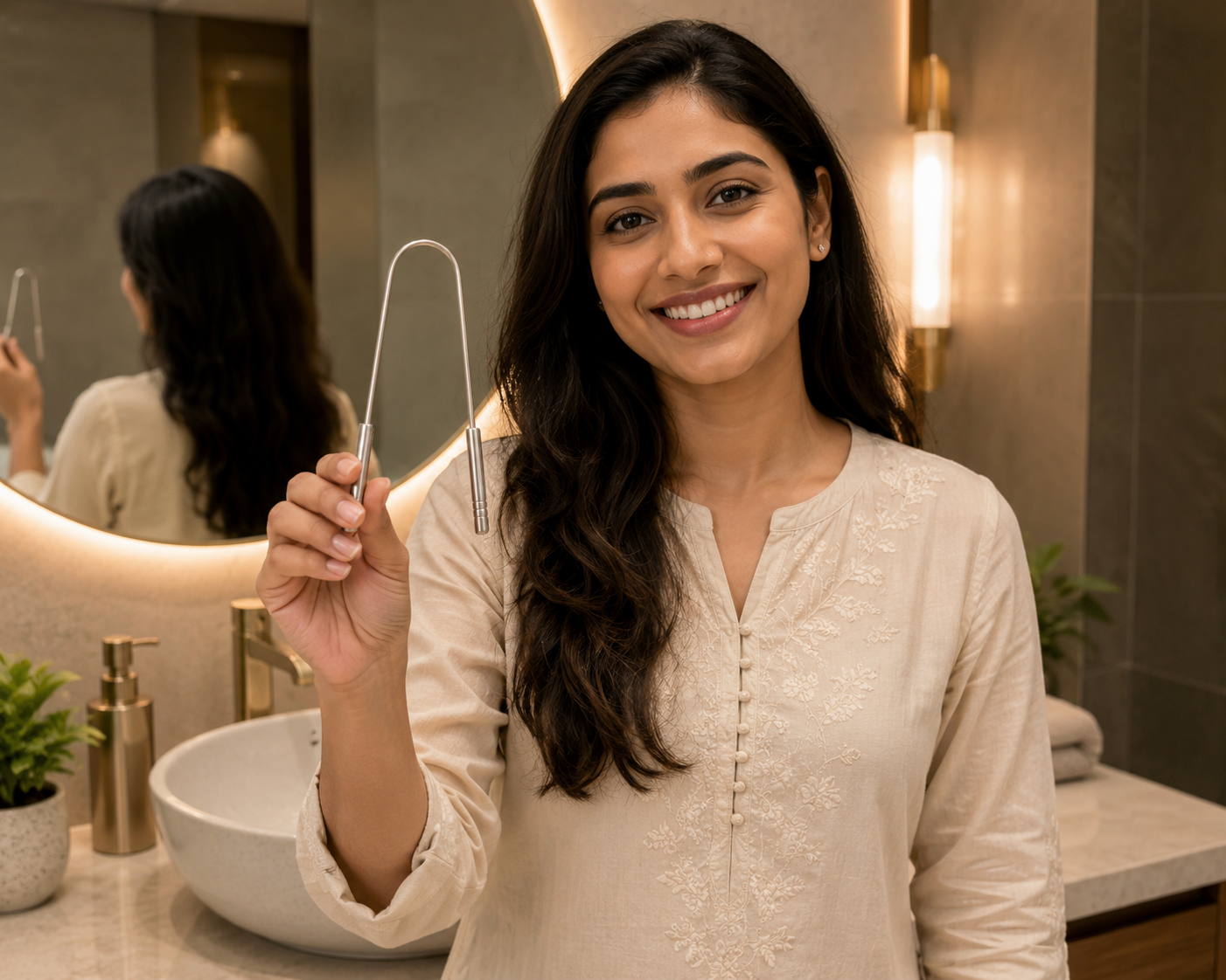 BambuVibe Stainless Steel Tongue Cleaner – Fresh Breath Essential